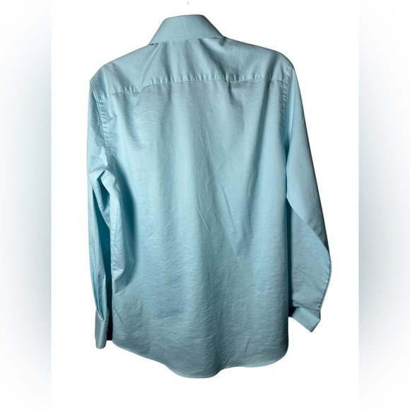 Van Heusen Mens Stain Shield Dress Shirt Blue Regular Fit Stretch Size M 15-15.5 - Picture 9 of 9